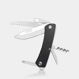 Folding Pocket Knife med ￶ppnaren Multifunktion 9 i 1 Rostfritt st￥l Skruvmejsel Korkarskruv EDC Mini Tools Camping Hunt Mens Gift