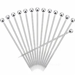 Bar Tools Stainless Steel Cocktail Picks Fruit Stick Toothpicks Martini Picks Dessert Forks cocktail sticks kitchen toolsLT127