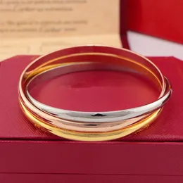 fashion bracelet designer three color men's gold bracelets luxury jewelry for women fashion bangle titanium steel alloy goldplated craft Engagement bangles