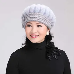 Beanie/Skull Caps MAERSHEI New Arrival Elegant Women Knitted Hats Rabbit Fur Cap Autumn Winter Berets Ladies Female Fashion Skullies Beret Hat T221020