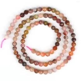 Beads 4mm Faceted Colorful Agate Natural Small Stone Round Loose Spacer For DIY Carft Jewelry Making Bracelet Necklace 15inches