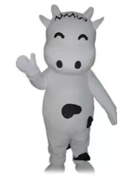 Vendita in fabbrica del 2022, un adorabile costume da mascotte bianco con mucca da latte con occhi piccoli da indossare per adulti