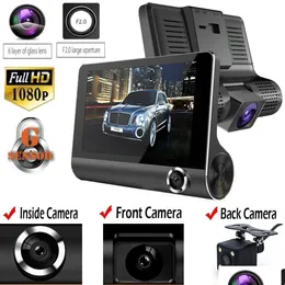 CAR DVR ORIGINAL 4 CAMERA VIDEO RECORDER BAKTVIEW REGISTRATOR ITH Två kameror Dash Cam Dual Lens Ny ankomst Dr otrle