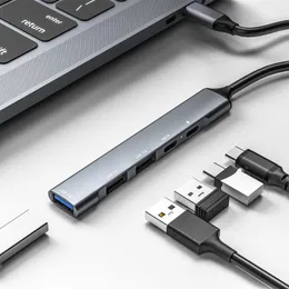 Hubs 5 em 1 tipo C Tipo C para USB 2.0 3.0 Adaptador de cubo PD Splitter multi para acessórios de computador para laptop