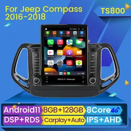 Auto dvd Radio Multimedia Video Player Android 11 Für Jeep Compass 2 MP 2016-2018 Tesla Typ Navigation GPS RDS 2 din dvd