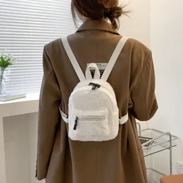 Borsa a tracolla corta da viaggio breve da viaggio in peluche da signora moda zaino 5 pezzi