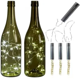 Dizeler 10/20 LED Cork şekil şişe Işıkları Pil Şarap Yıldızlı Dize Işık Düğün Noel Partisi Ev Dekoru Peri