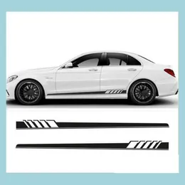 Bilklisterm￤rken Nya 2st/Set Edition Sidokjol Decoration Sticker f￶r Benz C Class W205 C180 C200 C300 C350 C63 AMG Drop Delivery 2022 DH1TF