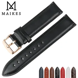 Watch Bands MAIKES Quality Genuine Leather Band 13mm 14mm 16mm 17mm 18mm 19mm 20mm bands For DW Strap 221024