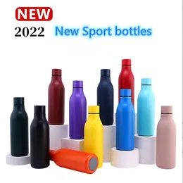 18oz 550ml yeni kola şeklindeki düz su şişeleri elektrikli yalıtılmış seyahat bardakları çift duvarlı paslanmaz çelik toz kaplı kola şekli içecek şişe spor bardakları
