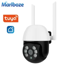 돔 카메라 Marlboze 1080p PTZ Tuya 스마트 미니 무선 WiFi IP 카메라 야외 홈 보안 자동 돔 카메라 CCTV 비디오 감시 221025
