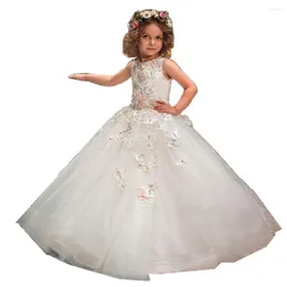 Girl Dresses 2-14Y Flower Embroidered Formal Party Ball Gown Prom Princess Bridesmaid Wedding Children First Communion Tu