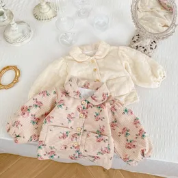 Jacken 2022 Herbst Baby Mädchen Mantel Infant Baumwolle Strickjacke Für Mädchen Kleidung Floral Tops Kleinkind Jacke Kinder Outwear 0-3 jahre