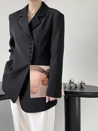 Kvinnors kostymer goplus kvinnor kl￤ddiagonal l￥ng￤rmad blazer singelbr￶st casual mjuk kvinnlig blazers modell 2022 mode