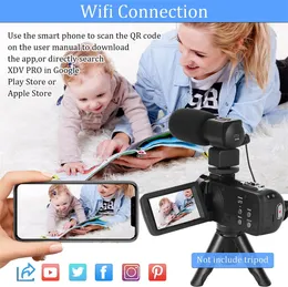 YouTube için Dolgu Light Vlogging Kit ile 4K kamera akışı - WiFi 16x Zoom Photography - Yüksek kaliteli içerik oluşturma için dijital kamera video kamera