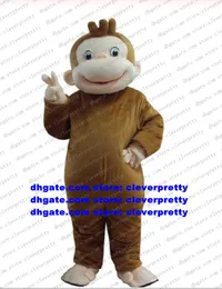 Meraklı George Monkey Maskot Kostümü Yetişkin Karikatür Karakter Kıyafet Takım Kurum Performansı Cadılar Bayramı All Hallows CX4034