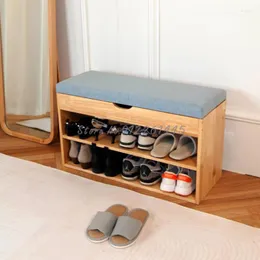 Sgabello per il cambio di scarpe in legno massello per riporre i vestiti Tipo di armadio per uso domestico Rack nella porta può sedersi su integrato di