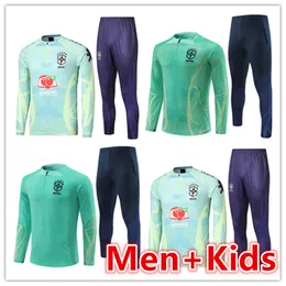 22 23 BRAZILS set di maglie da calcio per bambini da uomo 2022 2023 maglie da calcio da uomo tuta da allenamento tute giacca set chandal futbol survêtement foot