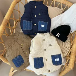 Autunno bambini caldo addensare gilet gilet in cotone per bambini cappotto capispalla per bambini abbigliamento per bambini ragazzi ragazze giacche di marca gilet