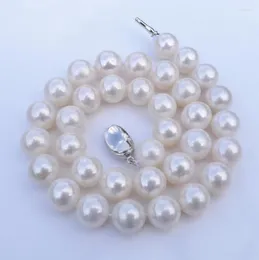 Altri pendenti Maglione di perle naturali da 13-15 mm Cerchio di gioielli FINE vicino alla collana di perle di conchiglia autentica con luce brillante rotonda