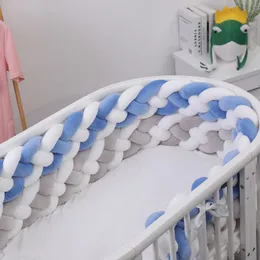 Клетки для постельных принадлежностей 1m 2 2m Baby Bed Bumper для рожденной густой плетенной подушки для подушки для подушки для кроватки 221025251N 240422