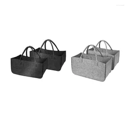 ショッピングバッグ2パックfire fire bag for Wooden Basket foldable 50x 25 x 25cm