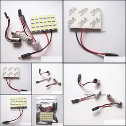 Dekorativa lampor LED -lampan T10 BA9S FESTOON 5050CHIP 24SMD 12V VIT FÄRG PANE PANE PANE Tak Drop Leverans 2022 Mobiler Motorcyc320p