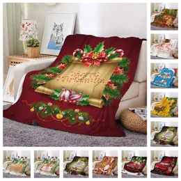 Colorful Christmas Blankets 150X200CM Travel Blanket 20 Colors DelicateWarm Flannel Xmas Tree Bedspread Blankets HT1801 A21-A40