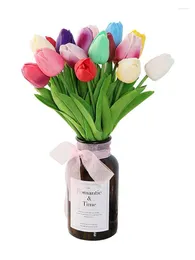 Fleurs décoratives 4 pièces tulipes fleur artificielle vraie touche Bouquet cadeaux de noël maison jardin décoration faux mariage
