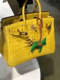 مصممي حقائب كيليتي حقائب اليد birkinbag حقائب النساء الخريف 2024 NELE NILE CROCODILE HANDBAG 25 سم