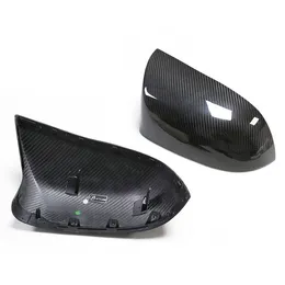 Car Mirrors for B-MW X5M X6M F85 F86 Real Black Bright Carbon Fiber Cover Car Rearview Mirror Cap Trim