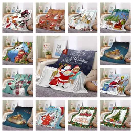 20 Colors Christmas Blankets 150X200CM Throw Travel Blanket Warm Flannel Xmas Tree Bedspread HT1801 A21-A40