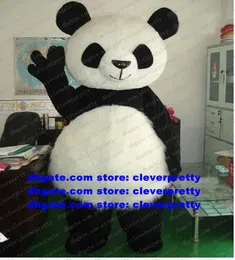 Black White Catbear Panda Bear Mascot Costume Ailuropus Bearcat Vuxen Mascotte Cartoon Character Outfit Suit No.173