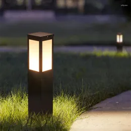 Modern Outdoor Waterproof LED Long Lawn Light 85-265V Acrylic Square Street For Garden Park Courtyard Solar