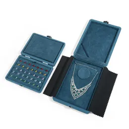Cajas de joyería Rectangular Desnudo Diamante Cubierta de gamuza de alto grado Cadena Exposición Collar Colgante L221021