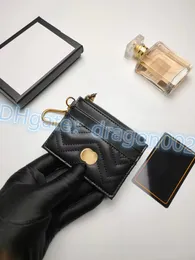 MARMONT 627064 KLEY CART CARD PIELĘCKA PIELĘCA 7A Wysokiej jakości luksusowe torebki monety złota z pudełkiem kobiet projektantów męskich WA271B