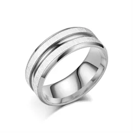 All-match Titanium Steel Two-Color Ring Men's Brushed Anti-Scratch Brushed Fashion Couple Ornament