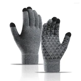 Велосипедные перчатки зимние мужские и женские вязаные сенсорные экраны тепло