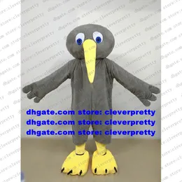 Grey Kiwi Bird Mascot Costume Adult Cartoon Character Outfit Suit Marketplstar Marketplgenius Advertising Campaign zx2124