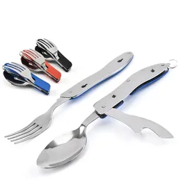 Camping Flatware Utensils Portable & Detachable Stainless Steel Spoon Fork Knife Combo Set for Picnic Travel Camping Dinnerware