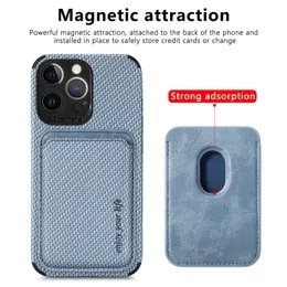 Magsafing Wallet Wireless cases Charger Cover For iPhone 15 14 11 12 13 Pro Max X Xr Xs Max 7 8 6 6s Plus SE 2 Fiber Leather Case