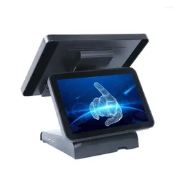 Vendita di terminali touch a doppio monitor da 15 pollici All in One System Screen Machine per ristorante