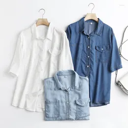 Women's Blouses GOPLUS Women Casual Tops White Button Up Shirt Denim Shirts Blusas Y Camisas Chemise Femme Hemd Damen C11576