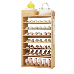 Organizador de armazenamento de roupas Multi Camadas Design de armário de calçados Prateleiras de madeira