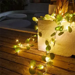Saiten 2M Künstliche Pflanze LED Lichterketten Grüne Blattrebe Fee Weihnachtsgirlande Lampe für Gartenparty Hochzeitsdekoration