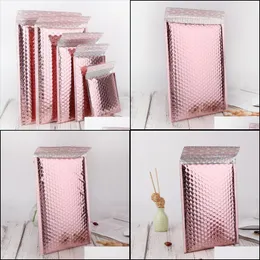 Packing Bags 30Pcs/Lot Mtisize Rose Gold Aluminum Foil Mailing Bags Waterproof Express Bubble For Gift Packaging Envelope Y200709 Dr Dhjwj