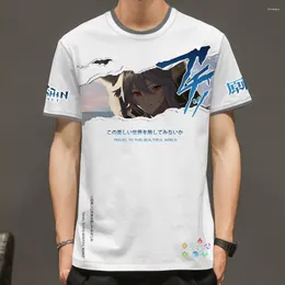 Erkek Tişörtleri T-Shirts Adam Yaz Anime Genshin Etki Oyunu Figür Hip Hop Mürettebat Boyun Severler Çift Stil Çocuk Kısa Kollu Yumuşak