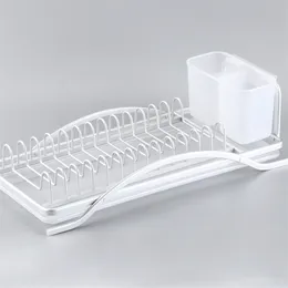 Aluminium-Tellerregal für die Küche, rostfrei, Spülbecken, Geschirrkorb und Abtropfbrett-Set, schwarzer Utensilienhalter und Abtropfbretter