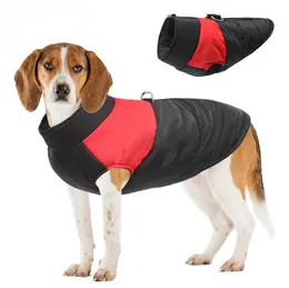 Gepolsterte Weste für Hunde, warmer Haustiermantel mit Reißverschluss, Fleecejacke mit Doppel-D-Ring-Leine, wasserdichter Pullover für kleine Hunde