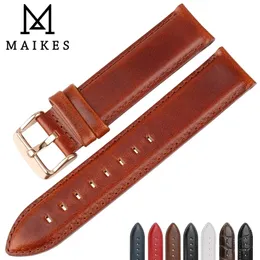 Watch Bands MAIKES Accessories Genuine Leather Strap 16mm 17mm 18mm 19mm 20mm band For DW Band 221024